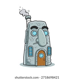 Icono de la casa del Vector Squidward sobre fondo blanco.