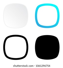 Vector Squircle Buttons With Unique Shape. Rounded Square