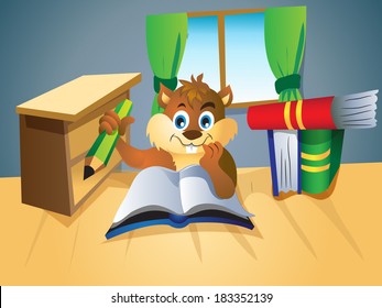Vector of squirel in a room