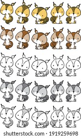 vector squirrel cartoon background border frame 
