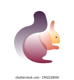 Vector squirrel in gradient style