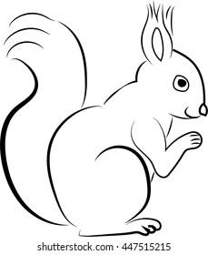 squirrel outline clip art