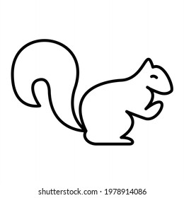 Vector Squirrel Outline Icon Design
