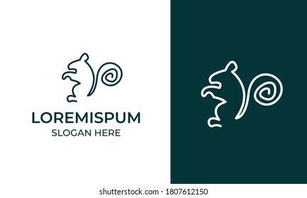 Vector squirrel silhouette view side for retro logos, emblems, badges, labels template vintage design element. Isolated for t shirt .Squirrel logo template vector illustration vintage minimal retro  1