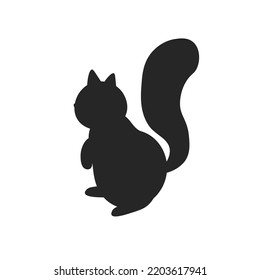 Vector squirrel silhouette view side for retro logos, emblems, badges, labels template vintage design element. Isolated on white background EPS