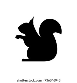 Vector squirrel silhouette view side for retro logos, emblems, badges, labels template vintage design element. Isolated on white background