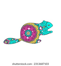 Vector squirrel zentangle Mandala arts isolated on white background