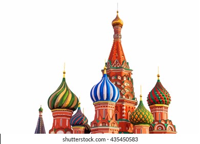 Vector of St. Basil cathedral on Red Square in Moscow, Russia