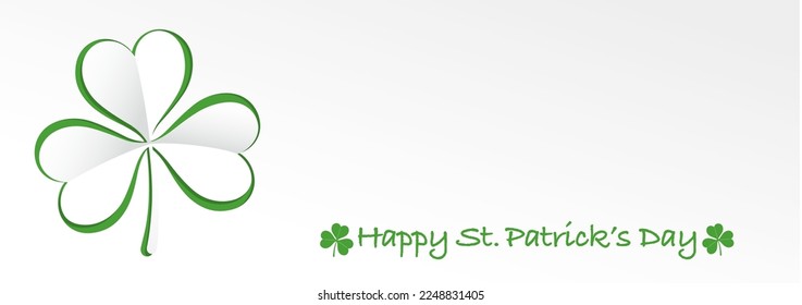 Vector St. Patrick’s Day Grußkartenvorlage mit einem 3-D Relief Clover Symbol. 
