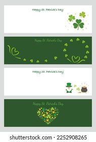 Vector St. Patrick’s Day Greeting Card Set Isolated On A Plain Background.
