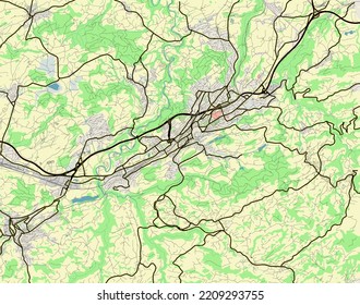 Mapa de la ciudad de Vector St. Gallen, Suiza