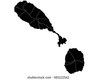 Vector st. Kitts and Nevis map on white background