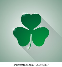 Vector St. Patrick clover leaf template with shadow