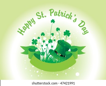 vector st patrick day background with grungy shamrock pattern banner