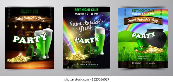 Vector St. Patrick s Day poster design template