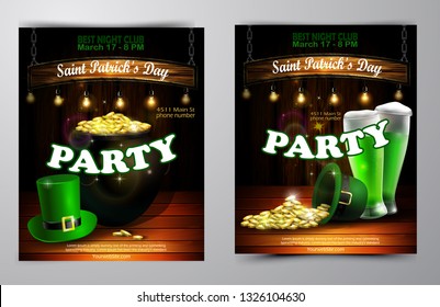 Vector St. Patrick s Day poster design template