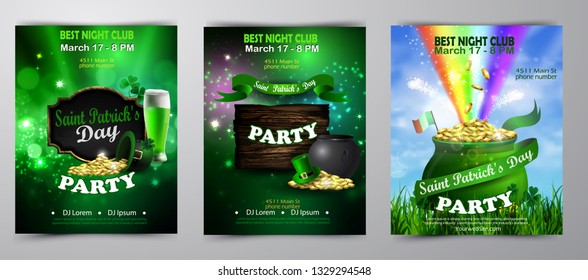 Vector St. Patrick s Day poster design template