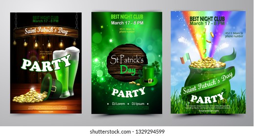Vector St. Patrick s Day poster design template