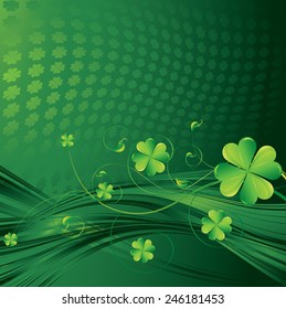 Vector St. Patrick's background with clover leaf. EPS 8