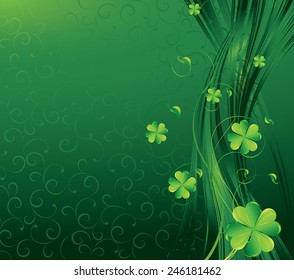 Vector St. Patrick's background with clover leaf. EPS 8