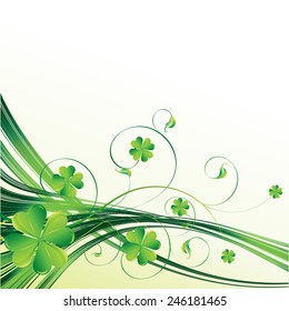 Vector St. Patrick's background with clover leaf. EPS 8