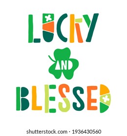Vector St. Patrick's Day clipart with traditional Irish color and festive elements for stickers, posters, greeting cards, t-shirts, decoration.