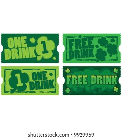 Vector St. Patrick's Day drink tickets