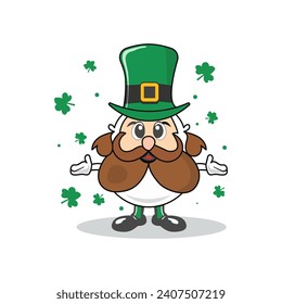 vector st Patrick's day. St Patrick s Day funny irish gnome