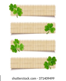 Vector St. Patrick's day sacking web banners with shamrock leaves.