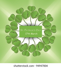 vector St. Patrick's Day Shamrock circle green