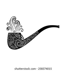 Vector St. Patrick's Day Symbol, Tobacco Pipe. Hand Drawing Patterned Design