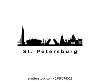 Skyline von Vektor St. Petersburg. Reisen Sie St. Petersburg berühmte Wahrzeichen. Business und Tourismus Konzept für Präsentation, Banner, Web-Site.