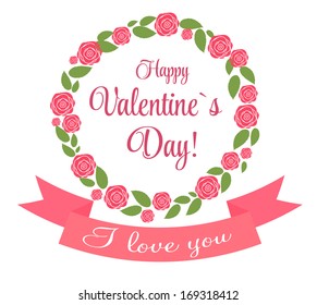 Vector St Valentine day's greeting card