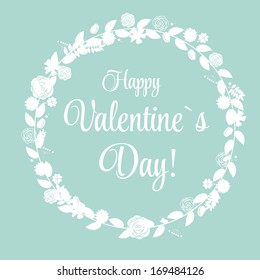 Vector St Valentine Day's Greeting Card in Retro Style Design