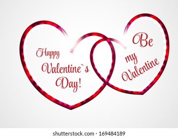 Vector St Valentine Day's Greeting Card in Retro Style Design
