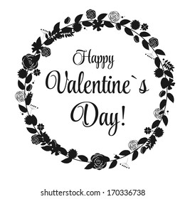 Vector St Valentine Day's Greeting Card in Retro Style Design