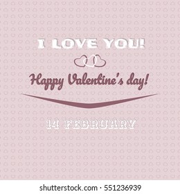 Vector St Valentine day's greeting card.