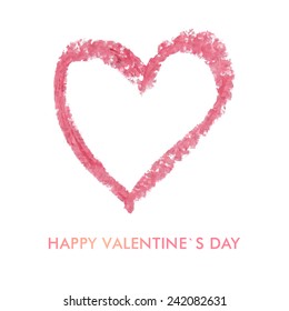 Vector St. Valentine's day greeting card in flat style. Handdrawn heart with text