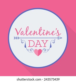 Vector St. Valentine's day greeting card in flat style. Typography elements. Valentine's day