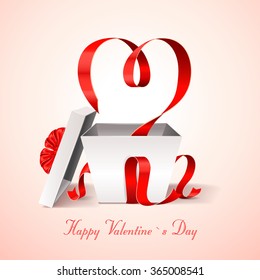 Vector. St. Valentine's Day. Love the concept. Heart from a red ribbon for Valentines Day.