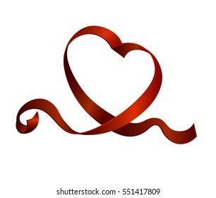 Vector. St. Valentine's Day. Love the concept. Heart from a red ribbon for Valentines Day.