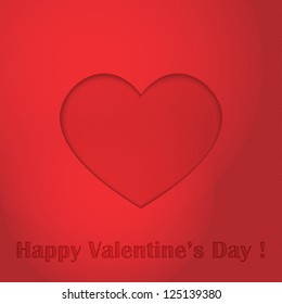 vector St. Valentine`s greeting card with cut-out heart