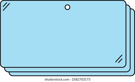 a vector stack of blue paper notes