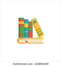 vector stack of books in colorful colors and white background