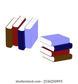 vector stack of books, open book, International Literacy Day.