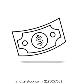 Vector Stack of cash money or dollar bill outline icon. Money simple line icon Design. USD logo illustration. Vector EPS 10 Icon. Linear style sign, for mobile ui concept app and web design.