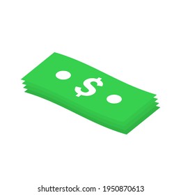 Vector stack of Dollar Bill flat icon isolated on white background Vector EPS 10