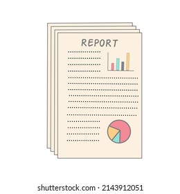 vector stack of financial statements on white background