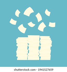 Vector of a stack of messy workload audit papers