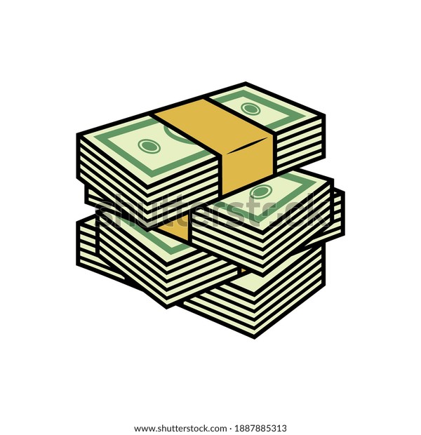 Vector Stack Money Illustration Stock Vector (Royalty Free) 1887885313 ...